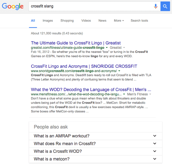 google crossfit търсене на жаргон