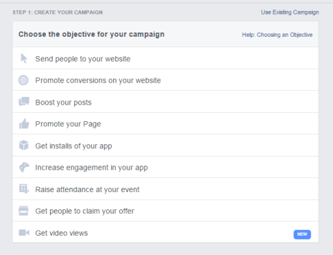 рекламни цели във facebook