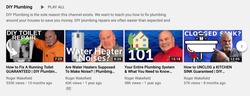 Плейлистът на Роджър Уакфийлд в YouTube за водопроводи „направи си сам“
