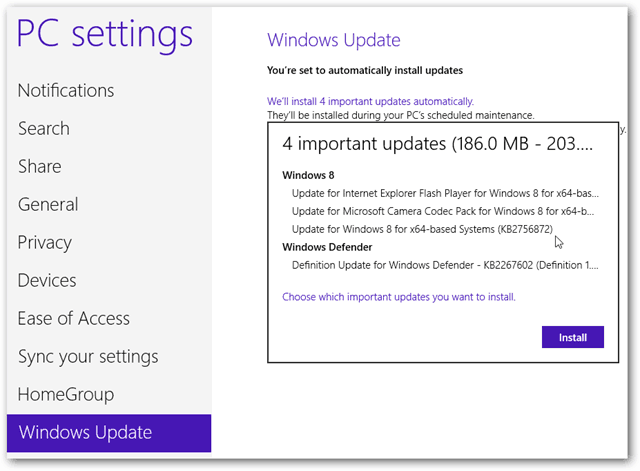Основни актуализации на Windows 8