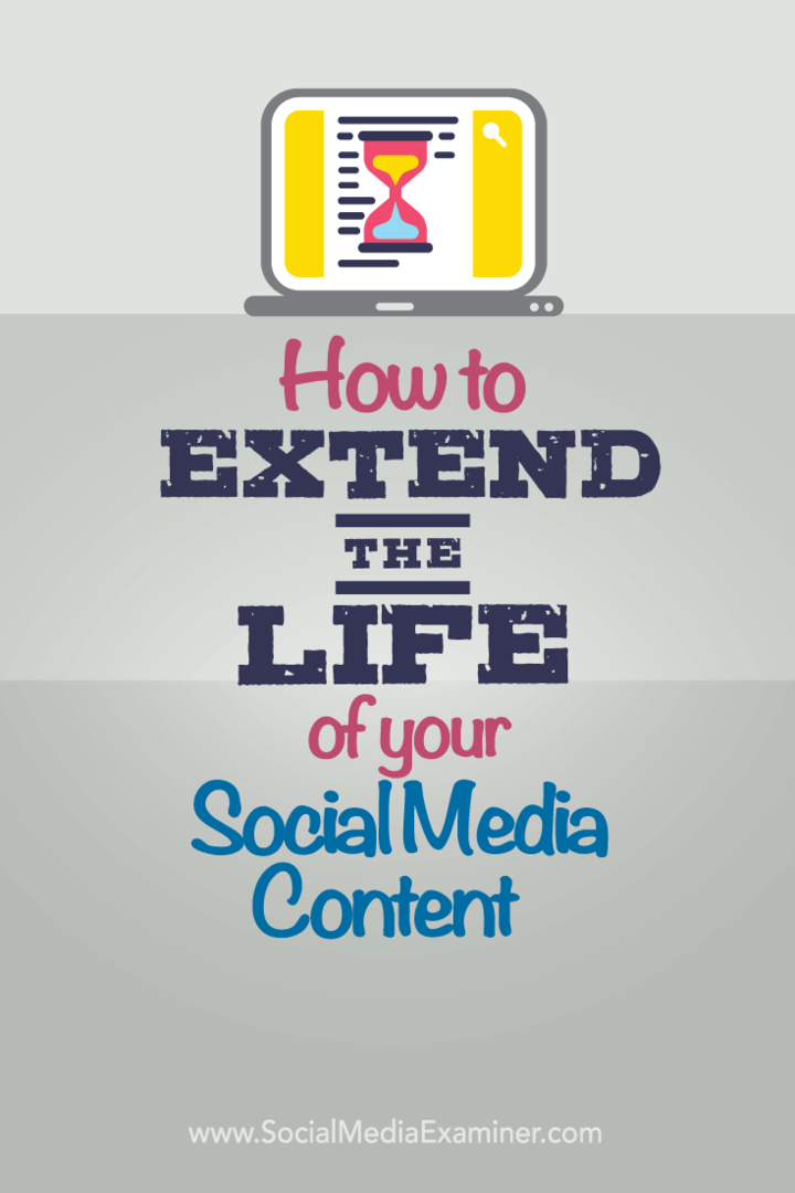 как да удължите живота на съдържанието си в социалните медии