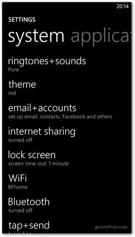 Windows Phone 8 персонализирайте настройките на заключения екран