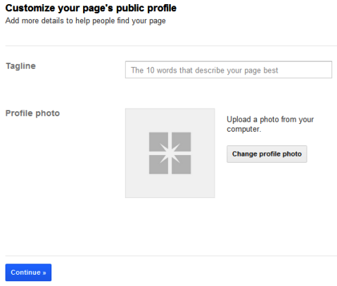 Страници в Google+ - снимка на слогана и профила