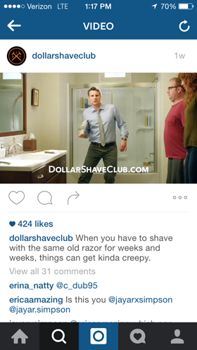 долар бръснене клуб instagram видео