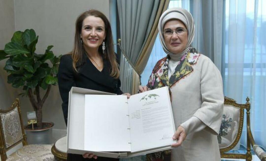 Благодарностите на Емине Ердоган към представителя на УНИЦЕФ в Турция Реджина де Доминикис