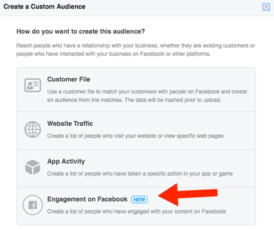Задайте персонализирана аудитория във Facebook въз основа на ангажираност.