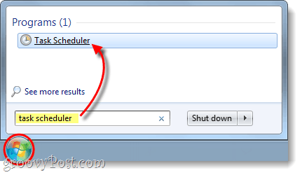 отворен планировчик на задачи в Windows 7