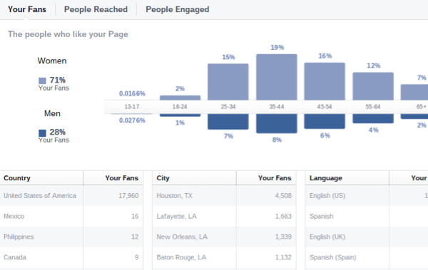facebook прозрения демографски данни на аудиторията