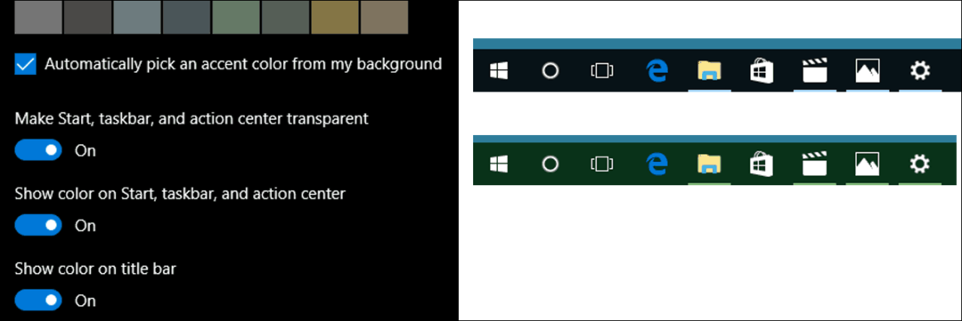 Актуализирайте Windows 10 Colors в настройки за персонализиране