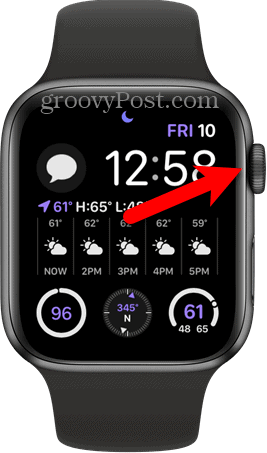 Натиснете цифрова корона на Apple Watch