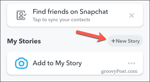Създаване на нова история в Snapchat