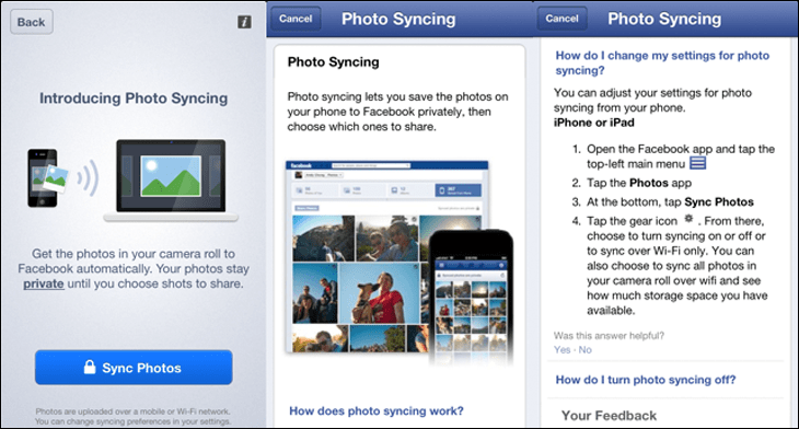 Използване на Facebook Moments App за управление на синхронизирани снимки