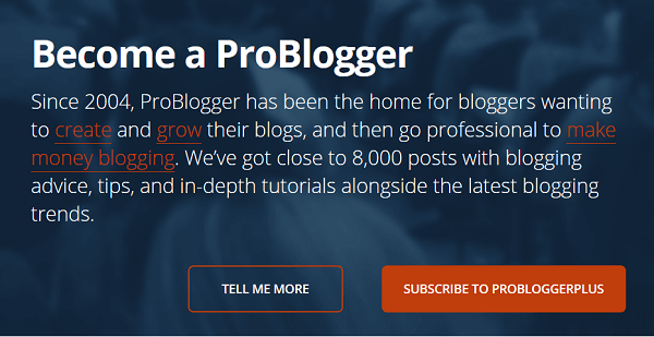 Началната страница на ProBlogger е различна за новите посетители на уебсайта.