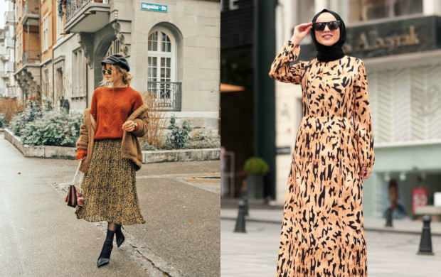 комбинации от леопардова пола хиджаб