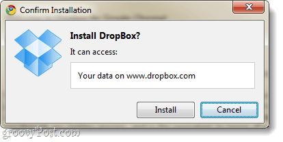 Разширението за Dropbox трябва да получи достъп до dropbox.com