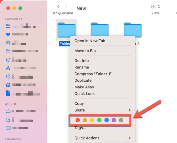 Задаване на цветен маркер по подразбиране към папка на Mac
