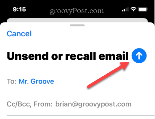 Отменете изпращането на имейл на iPhone или iPad