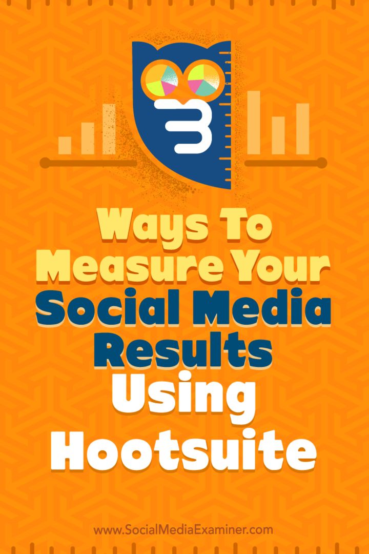 Съвети за три начина за измерване на резултатите от вашите социални медии с помощта на Hootsuite.