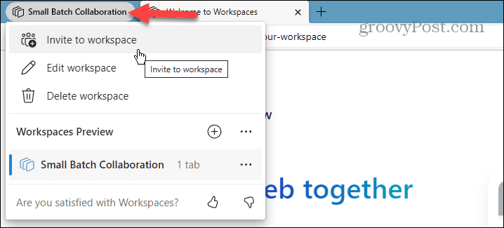 Работни пространства на Microsoft Edge