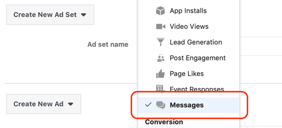 Как да получите потенциални клиенти с реклами във Facebook Messenger, съобщения, зададени като дестинация на ниво набор от реклами