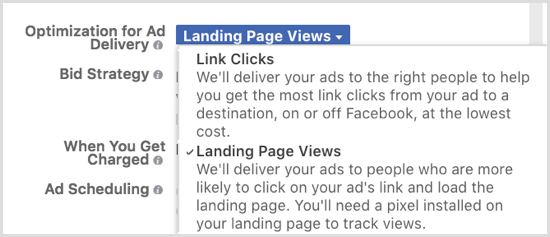 Оптимизирайте доставката си на реклами във Facebook за показвания на целеви страници.