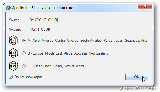 Код на региона на Blu-ray