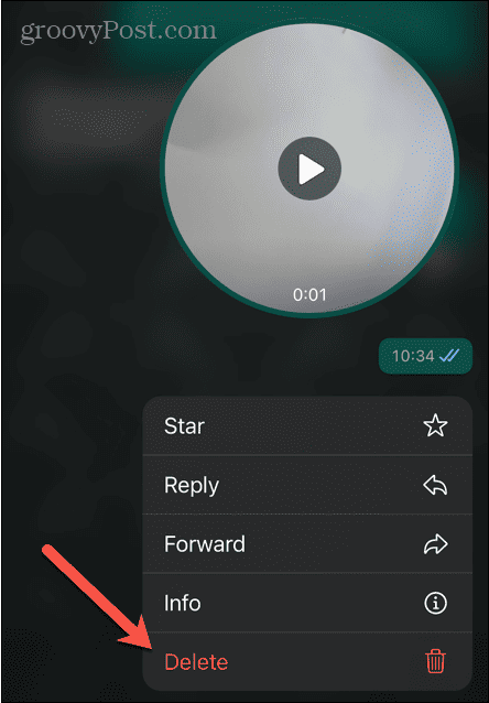 whatsapp изтриване на видео съобщение