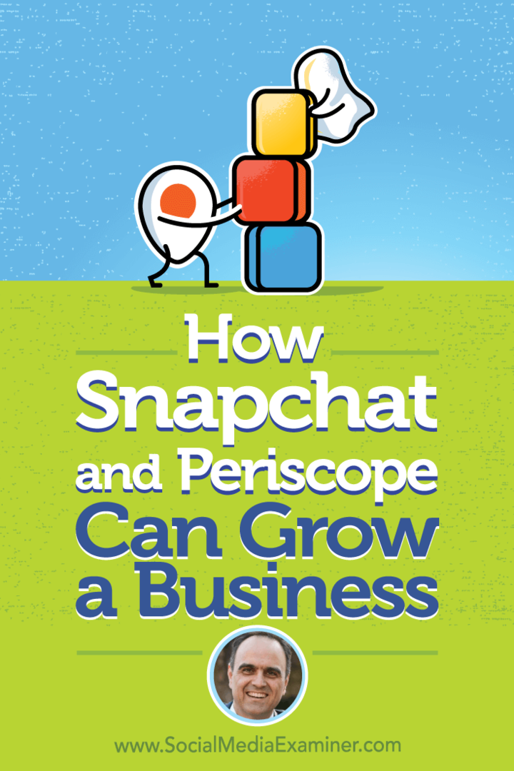 Как Snapchat и Periscope могат да развият бизнес, включващ прозрения от Джон Капос в подкаста за маркетинг на социални медии.