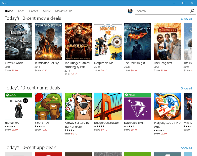 Промоции за Windows 10 цента