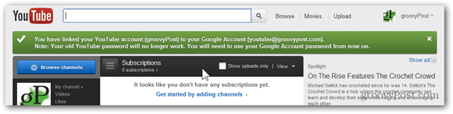 Как да свържете акаунт в YouTube с нов акаунт в Google