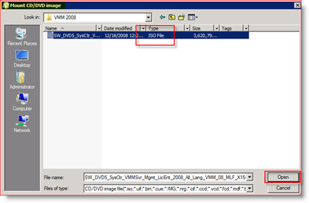 MagicISO Mount ISO във виртуалния диск за Windows Server 2008