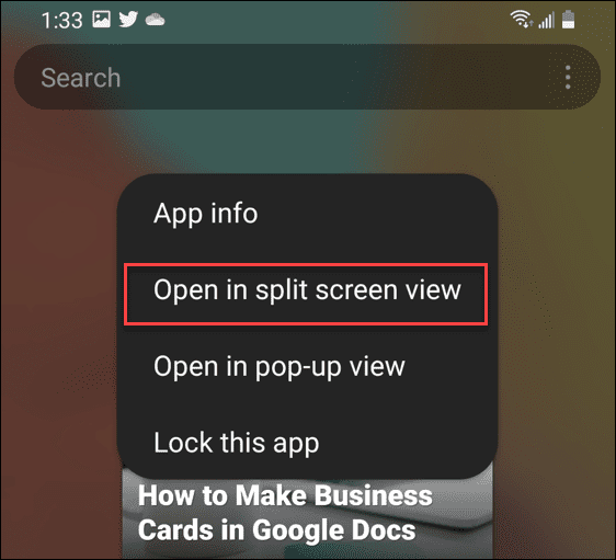 как да разделите екрана на android