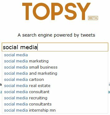 Предложено търсене на Topsy