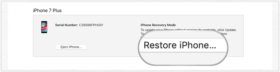 възстановяване на iphone