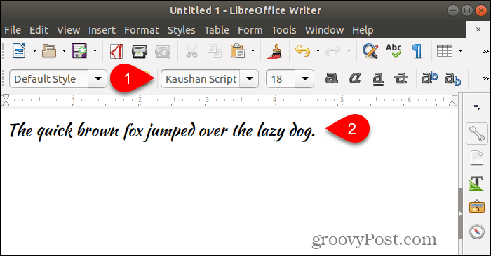 Използване на нов шрифт в LibreOffice Writer