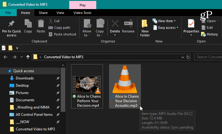 Завършен преобразуван VLC файл