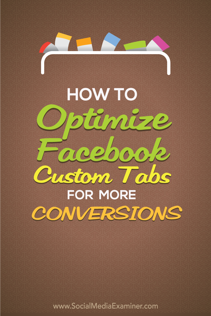 как да оптимизирам facebook потребителски раздели приложения за конверсии