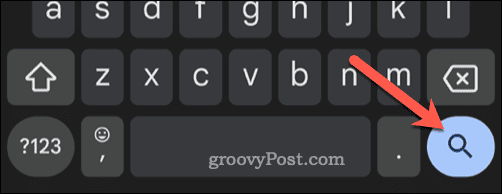 Бутон за търсене на Gmail на клавиатура на Android