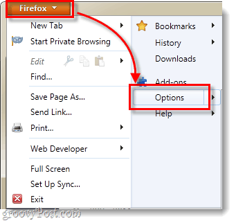 опции на firefox 4