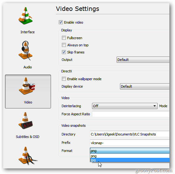 VLC Prefence Settings