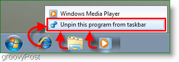 Windows 7 Отвърнете програма от екрана на лентата на задачите