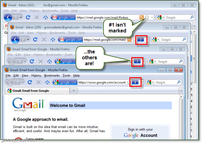 Влезте в няколко акаунта или уебсайта на Gmail, използвайки Firefox