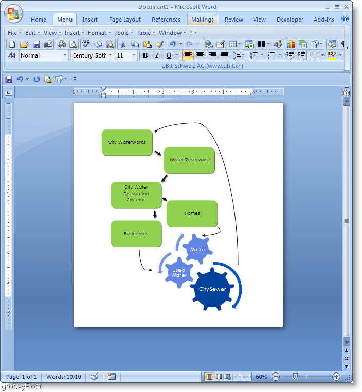 Пример за схема на Microsoft Word 2007