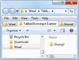 сърфиране в раздели в Windows 7 Explorer