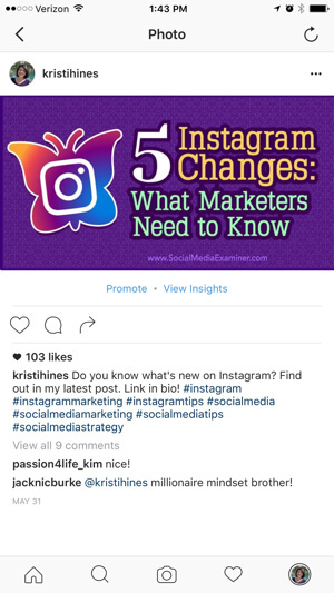 instagram насърчаване на публикация