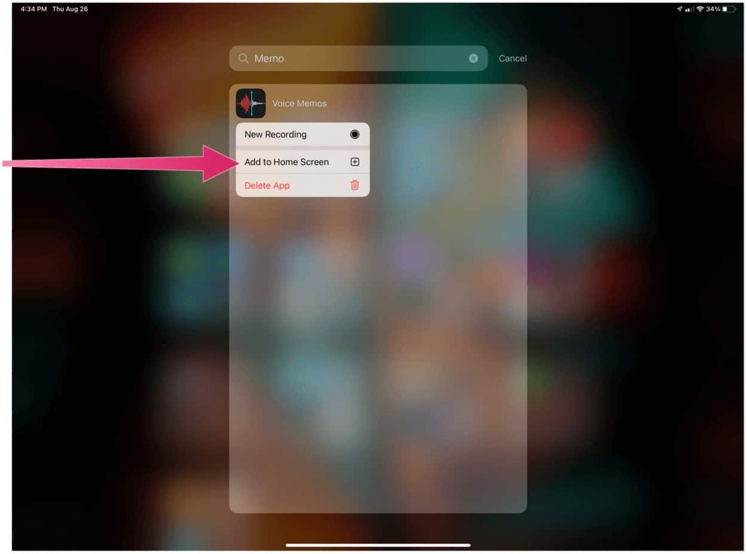 iPad добавя приложение към началния екран
