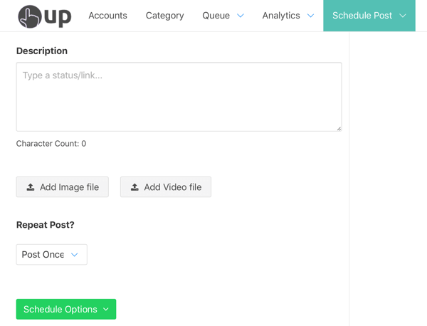 Възможност за насрочване на публикацията ви чрез OneUp.
