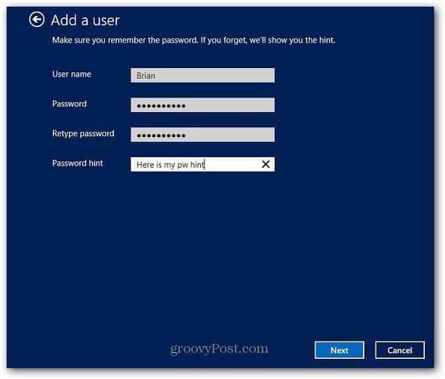 Създайте локален акаунт в Windows 8 и влезте без интернет връзка