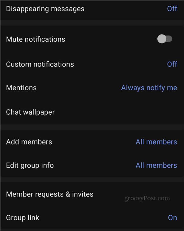 Опции за WhatsApp към групи за сигнали