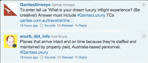отговор на хаштаг на qantas